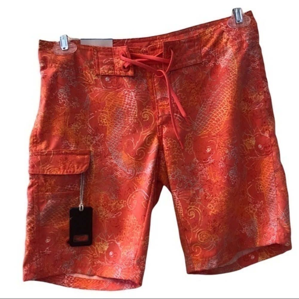 Columbia orange shorts with bottle cap remover Sz S